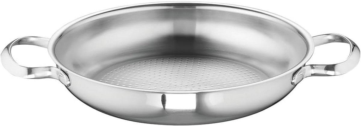 Ronde Serveerpan 24 cm Zilver - Ideaal voor Serveren en Warm Houden