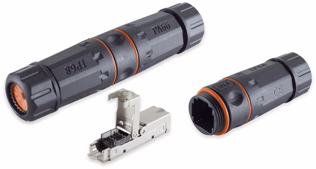 Verbindingsadapter voor F/UTP / S/FTP CAT6a netwerkkabel / Waterproof IP68
