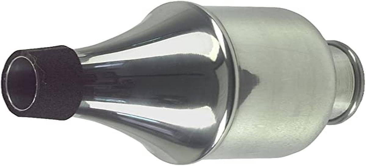 Trompet met ingebouwde demper - aluminium - B - inclusief mondstuk en hoes