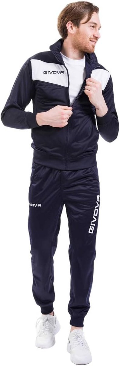 Givova Trainingspak Uniseks – Geruite Overall met Jas en Broek, Sportief Outfit voor Fitness en Vrije Tijd