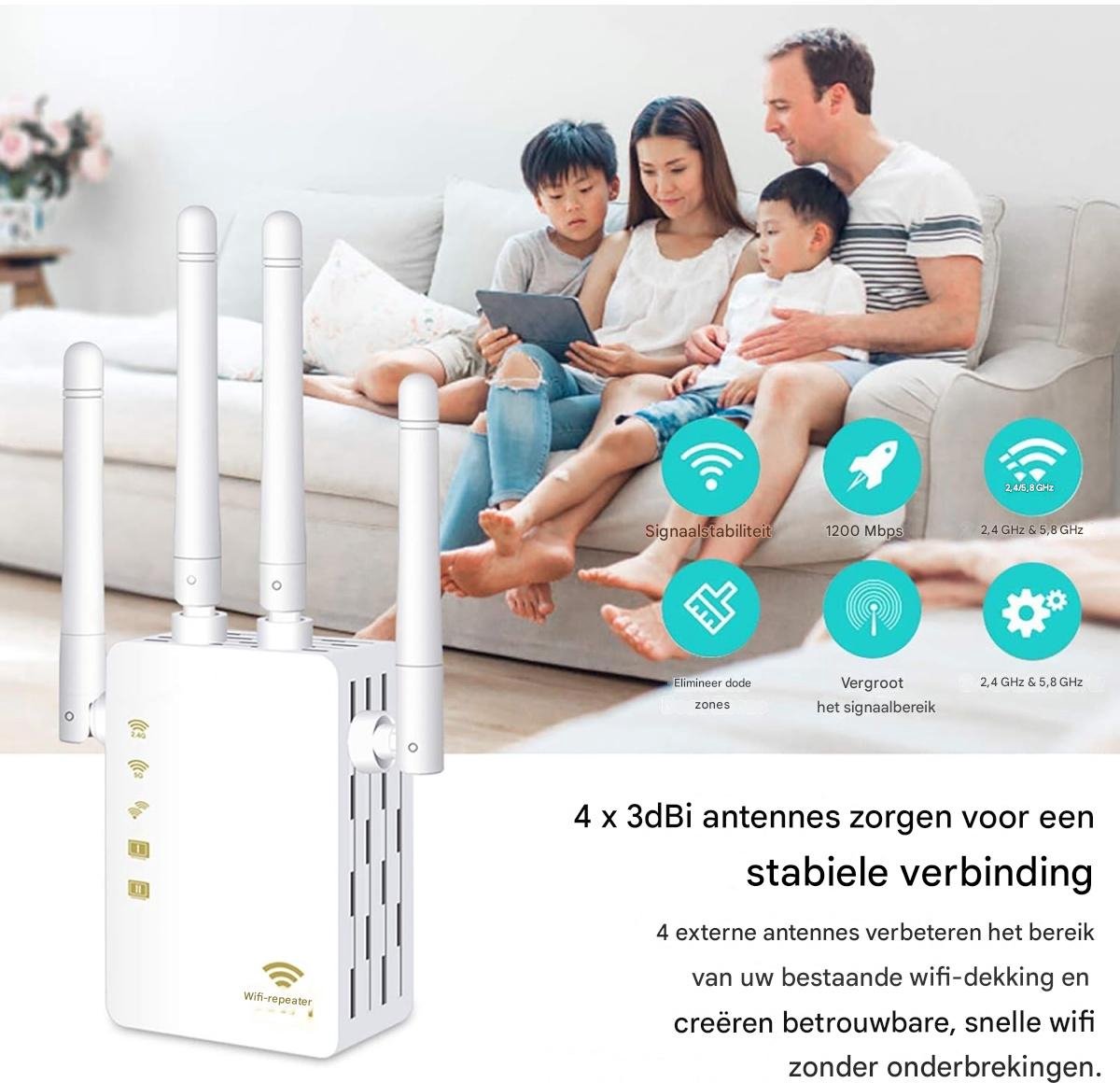 YOZHIQU 1200 Mbps Dual-Band - 2,4 GHz en 5 GHz - afbeelding 3