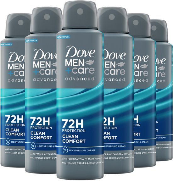 Dove Men+Care Advanced Anti-Transpirant Deodorant Spray - Clean Comfort - neutraliseert geurtjes en verzorgt je huid - 6 x 150 ml