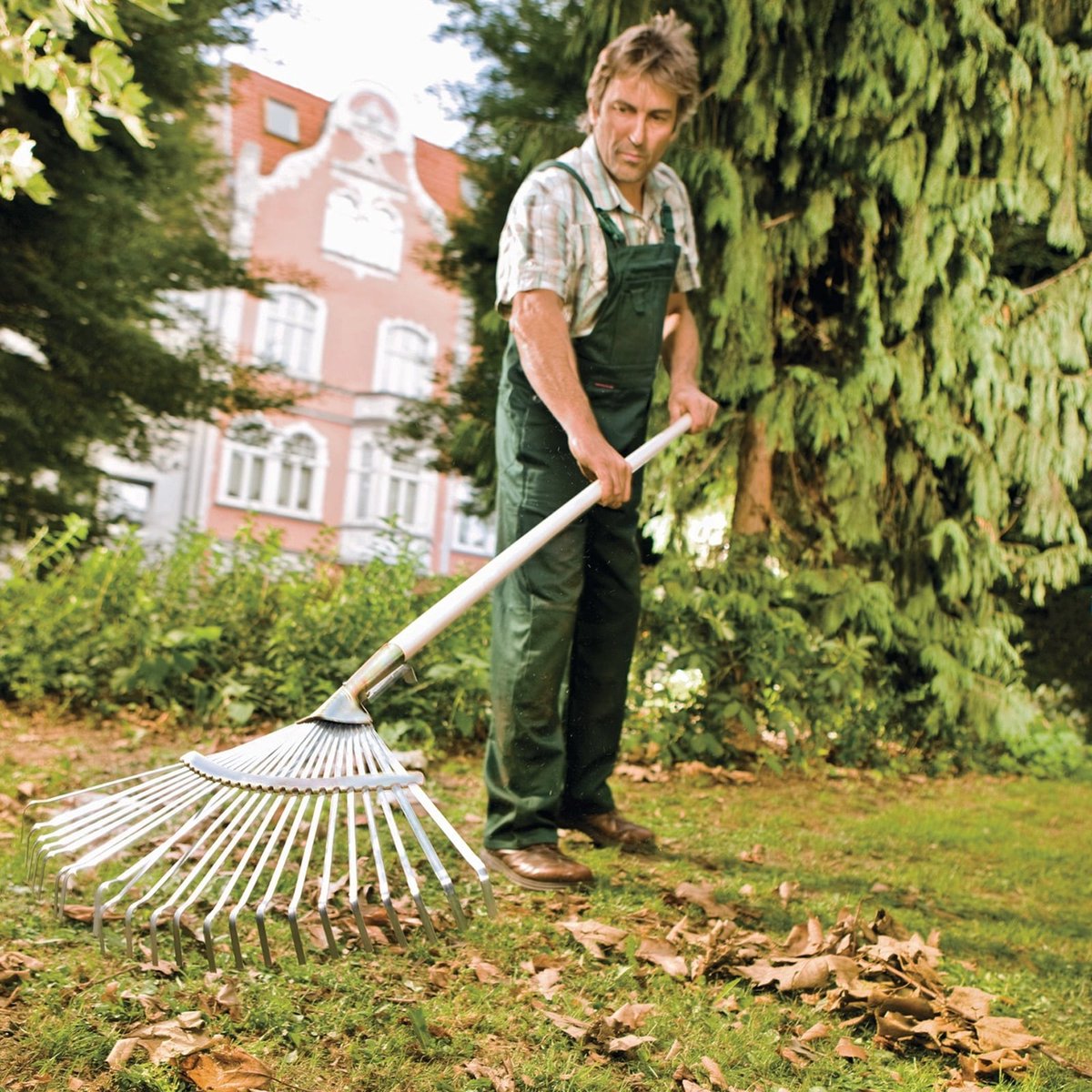 FLORA bladbezem werkbreedte 450 mm gegalvaniseerd staal vast - 27...