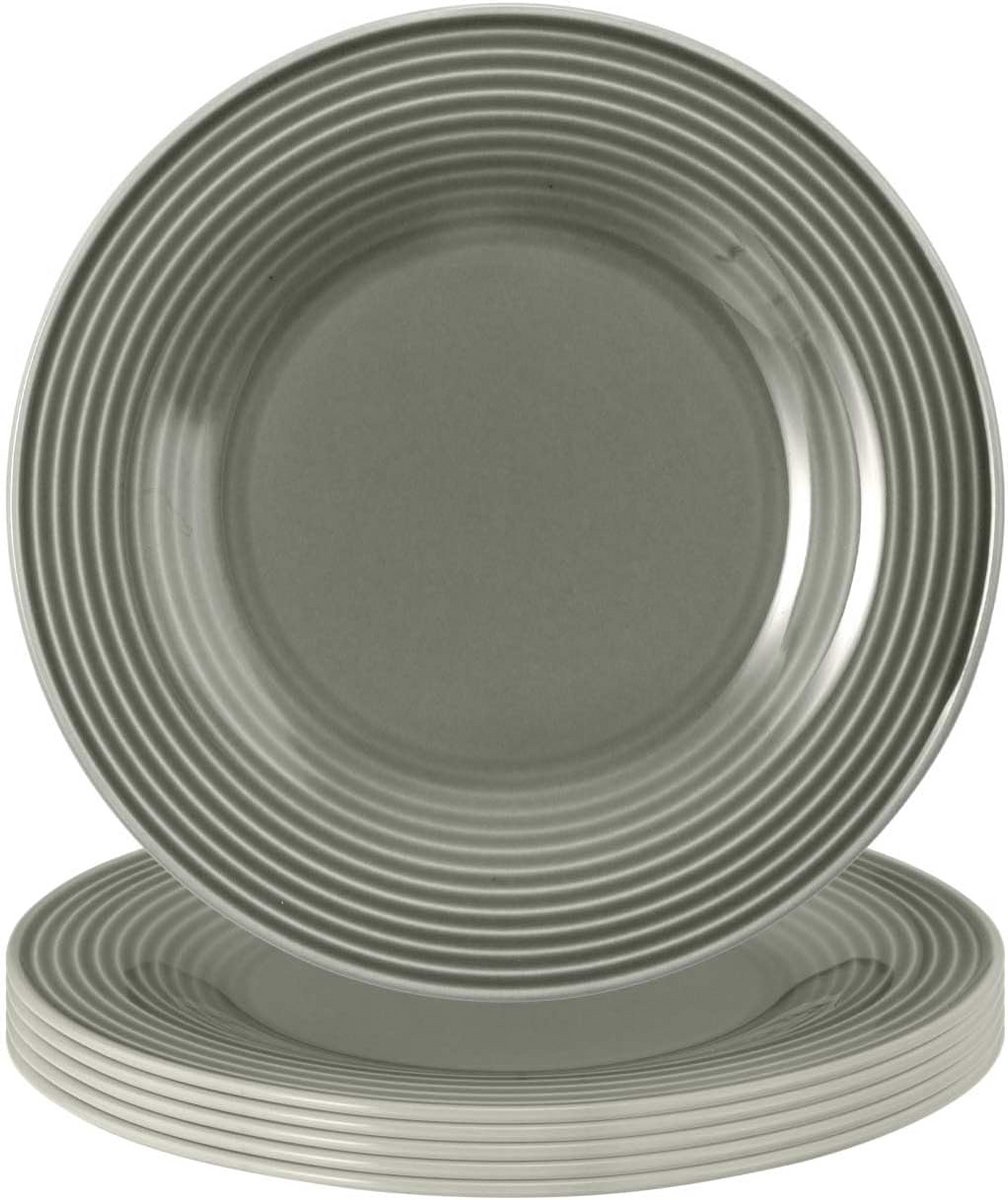 Set van 6 Broodborden Klein Porselein met Groefreliëf Ø 17 cm