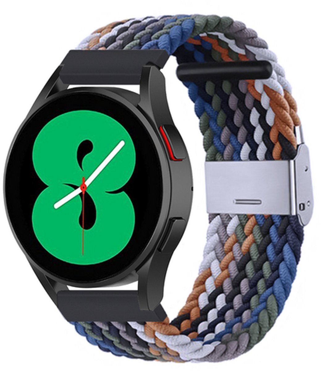 By Qubix - Braided nylon bandje - Multicolor Dark - geschikt voor Huawei Watch 5 - 46mm