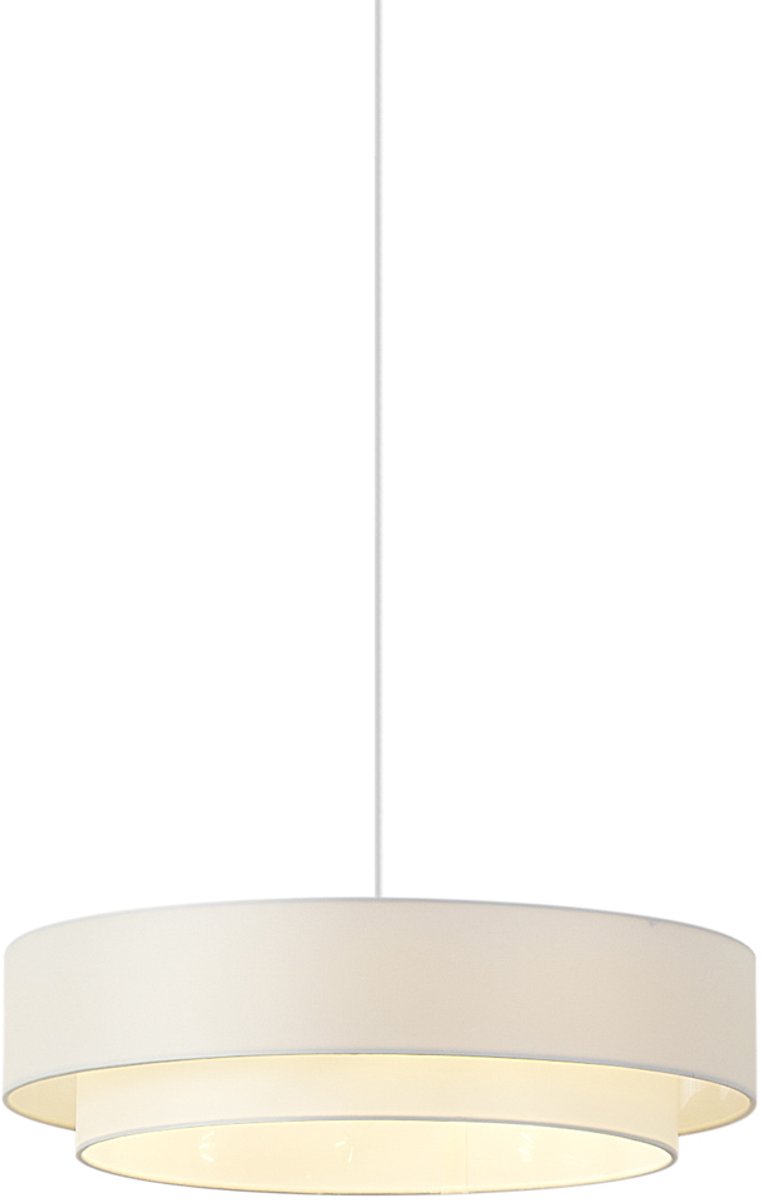 QAZQA drum duo - Moderne Hanglamp - 3 lichts - Ø 50 cm - Wit - Woonkamer | Slaapkamer