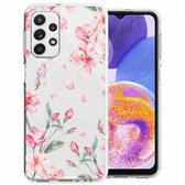 iMoshion Case Siliconen Adapté pour Samsung Galaxy A23 (5G) - Coque iMoshion Design - Rose / Fleur Aquarelle