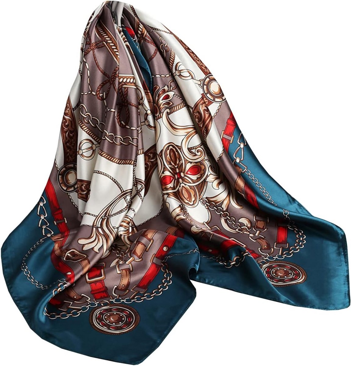 Elegante zijdezachte dames sjaal – veelzijdig draagbaar als halsdoek, polsdoek of hoofdbedekking