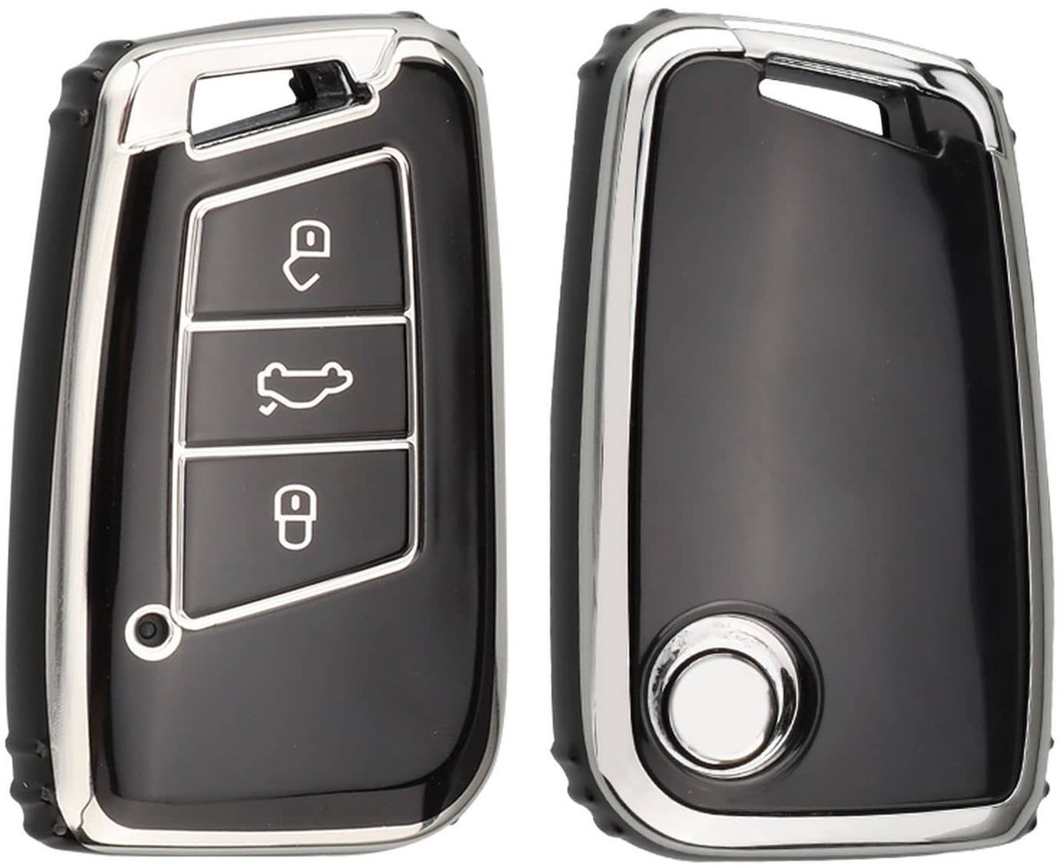 Autosleutel Hoesje geschikt voor Volkswagen Golf 7, Polo, Tiguan, T-Roc, T-Cross, Transporter - TPU Sleutelcover voor VW