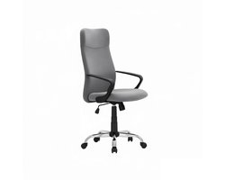 Bureaustoel ergonomisch 63x63x110-120cm Grijs, verstelbare hoogte en kantelbare rugleuning, dikke zachte zitting, comfortabele stoffen bekleding, maximaal draagvermogen 120 kg, geschikt voor thuiswerk en werkruimtes