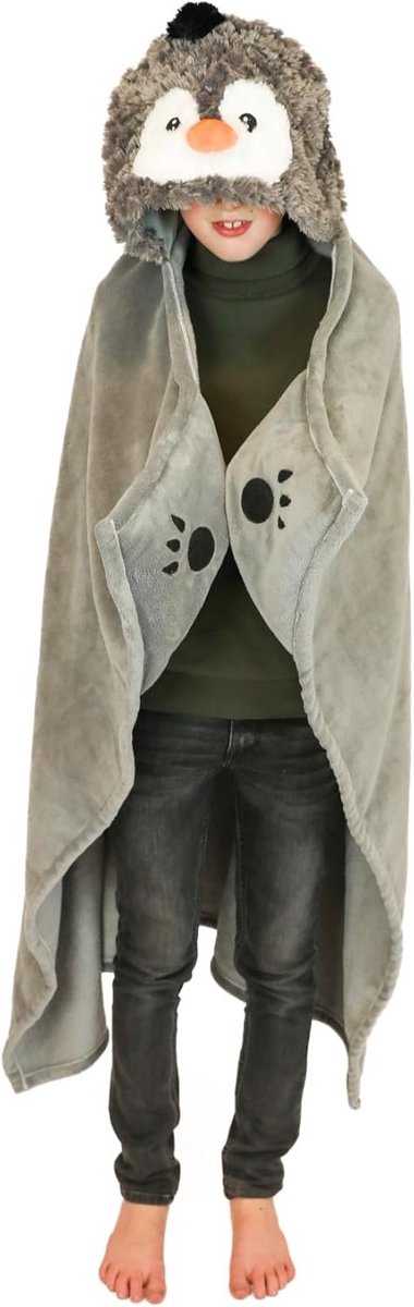 Warme Deken met Capuchon voor Kinderen - Zacht Fleece en Pluche Knuffeldeken