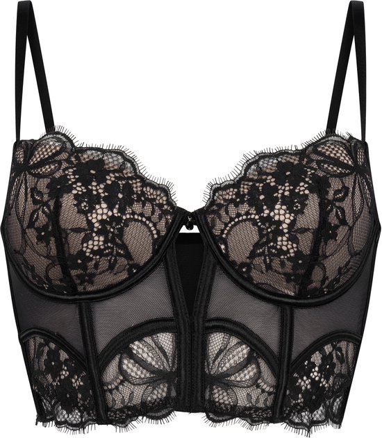 Hunkemöller Prina Padded Underwired Longline Bra Zwart