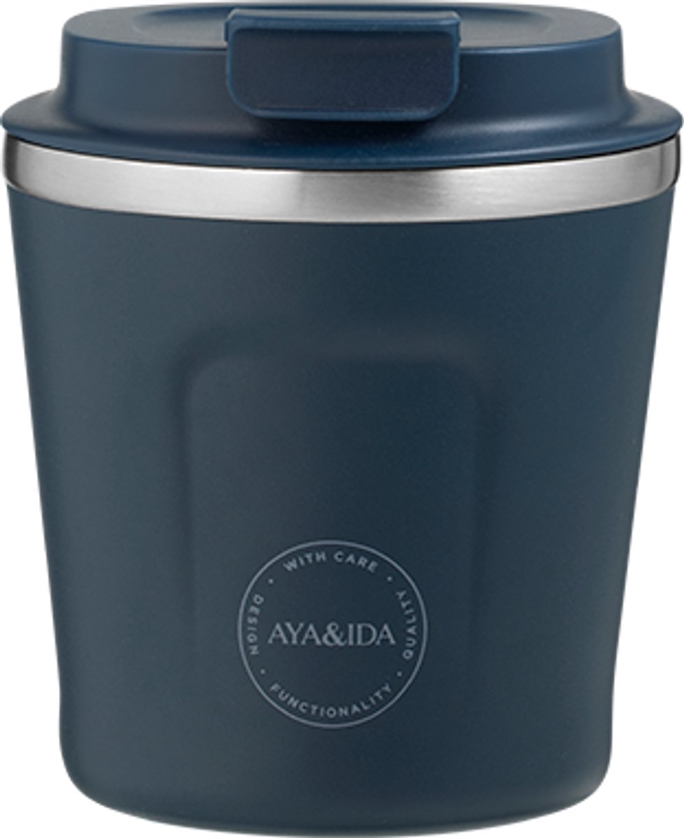 AYA&IDA - CUP2GO - koffiebeker - coffee to go - reisbeker - meenemen - 240ml - Navy NIEUW