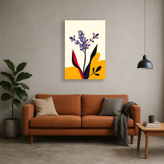 Bloem wanddecoratie - Muurdecoratie modern - Poster retro - 70x100 cm