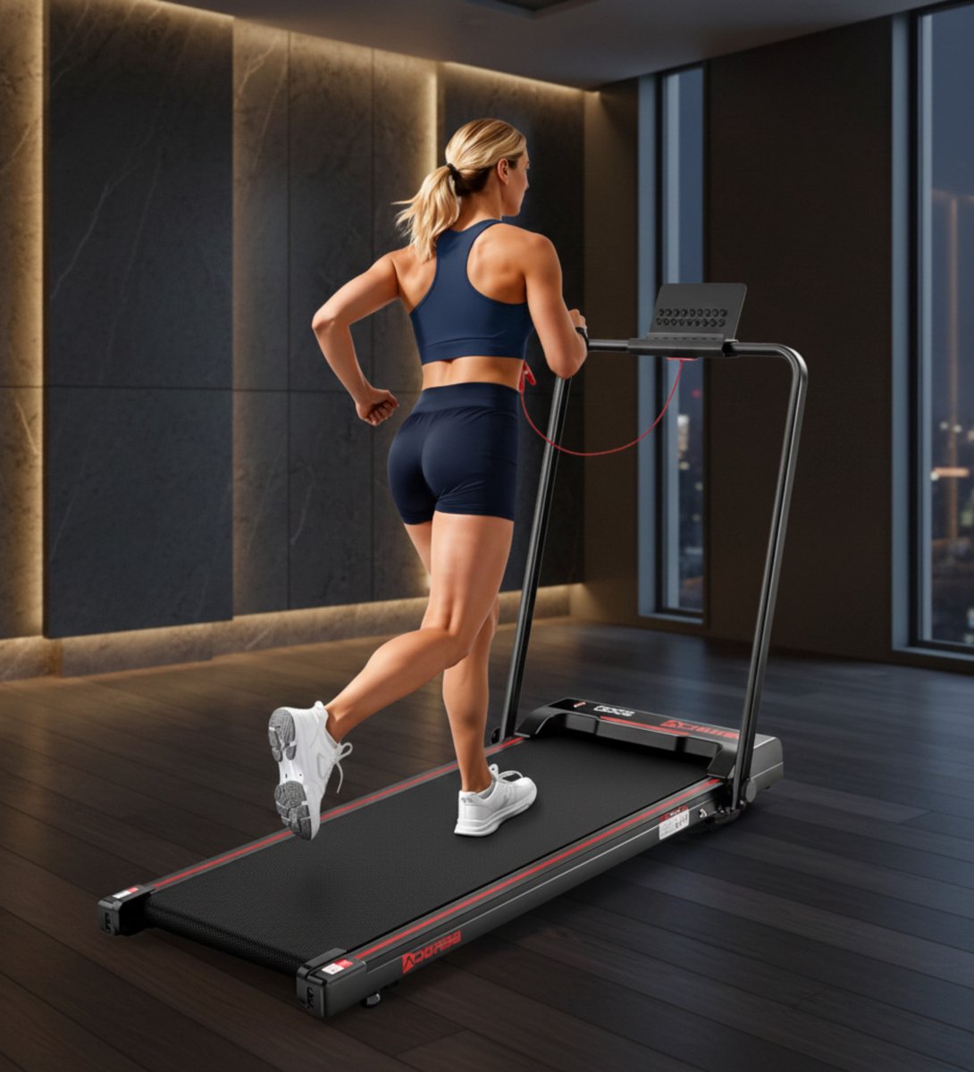 Treadmill Inklapbaar 3 PK – 9% Helling – 1-10 km/u – Walking Pad & Hardloopband voor Thuis en Kantoor – LED-Display, App & Afstandsbediening – Stille Motor – Max. 150 kg – Designbest