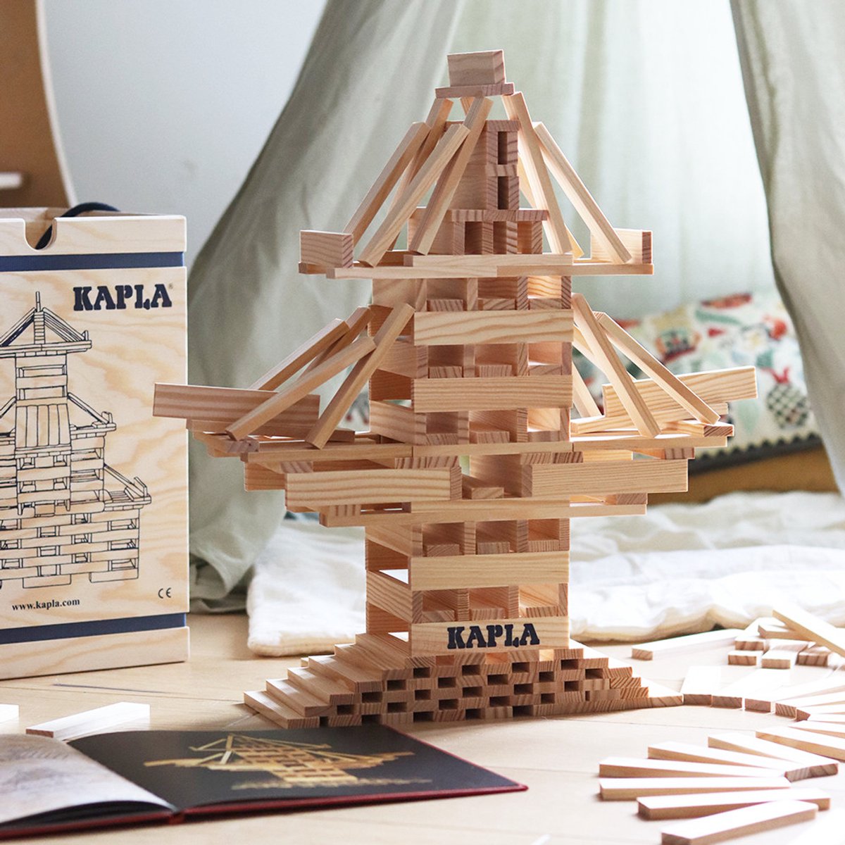 KAPLA - KAPLA Blank - Constructiespeelgoed - Voorbeeldboek - 280 Plankjes — afbeelding 5