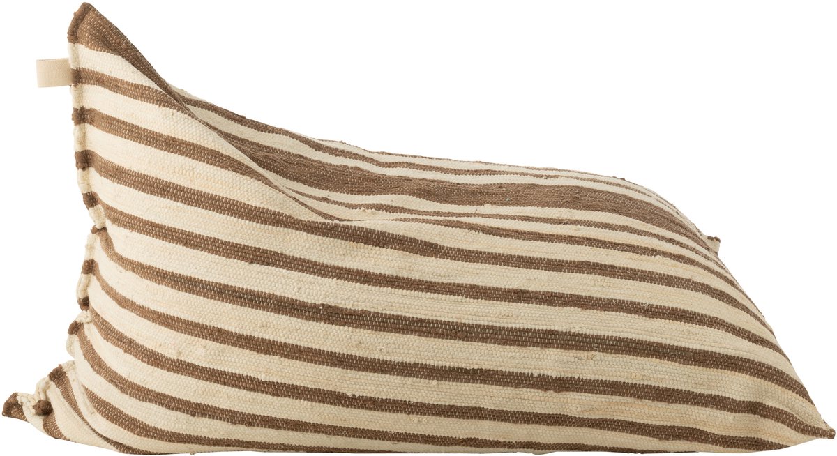 J-Line zitzak Strepen - katoen - wit/beige