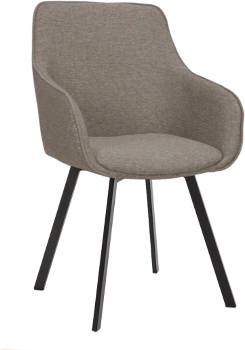Tower Living eetkamerstoel Borgo met armleuning draaibaar - Bjorn 34 Beige - Grijs greige
