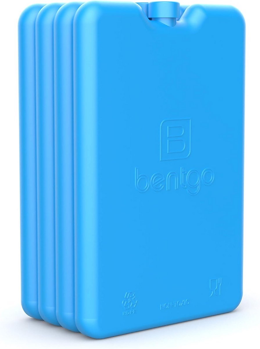 Set van 4 Ultralichte IJsblokjes voor Lunchbox en Koeltas - Lange Koeling Blauw