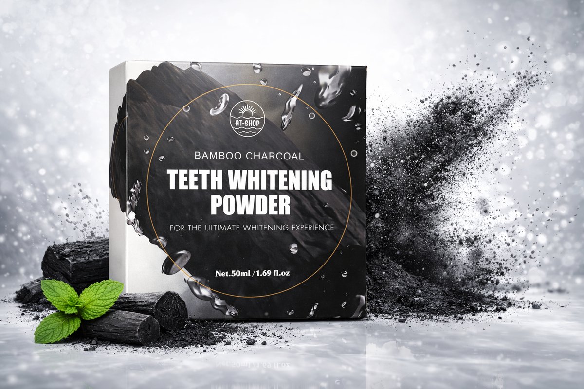 Whitening Teethpowder | Charcoal tandenbleker | tanden witten | 100% natuurlijk | 40 g | tandbleek poeder| tandbleekpoeder | tanden bleken