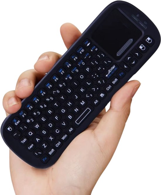 Draadloos Mini Toetsenbord met Touchpad QWERTY 2.4GHz – Wireless Keyboard met Muis, Geschikt voor PC, Android TV, Smart TV, Tablet, PS4, Raspberry Pi & HTPC