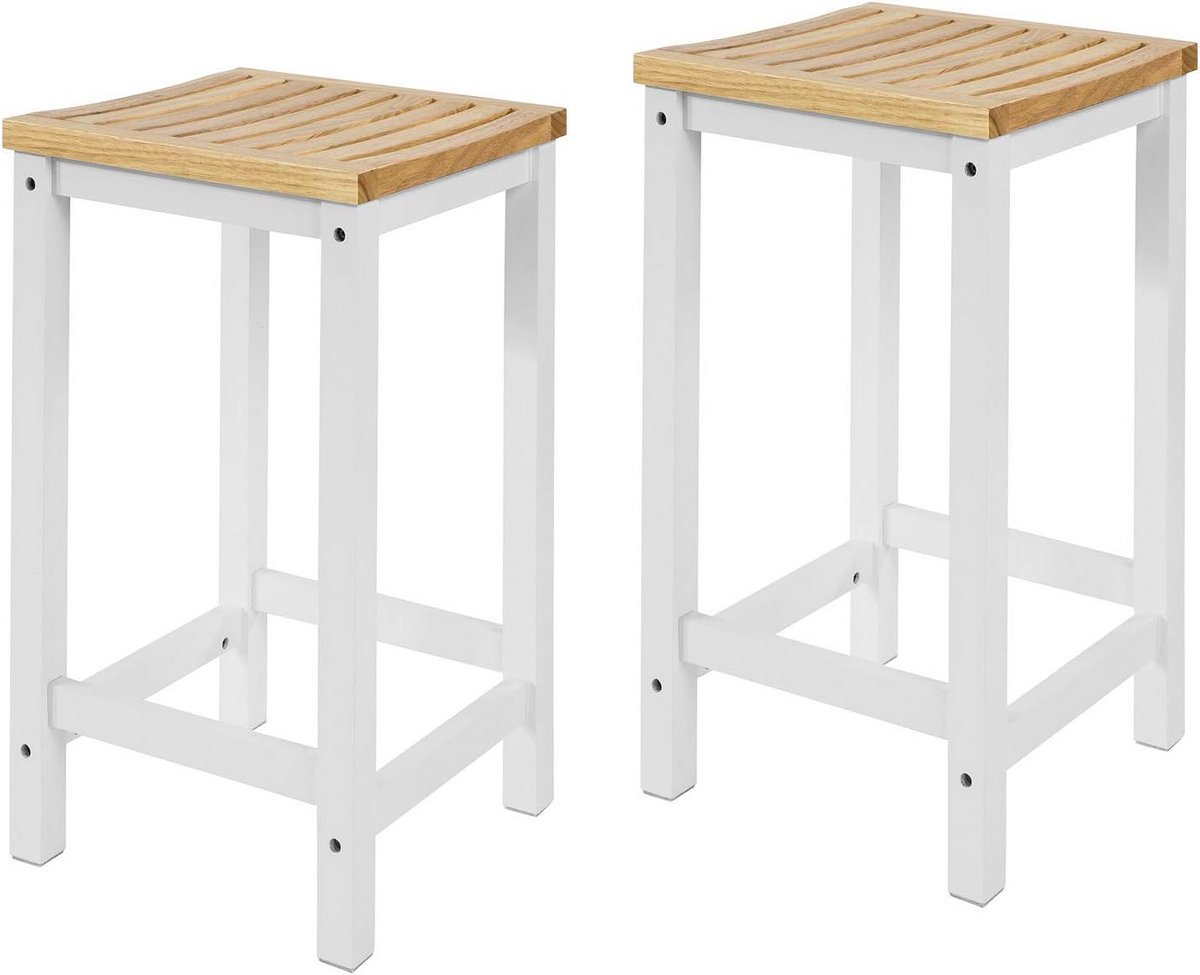 Set van 2 Hoge Krukken voor Keuken en Bar Gemaakt van Hout