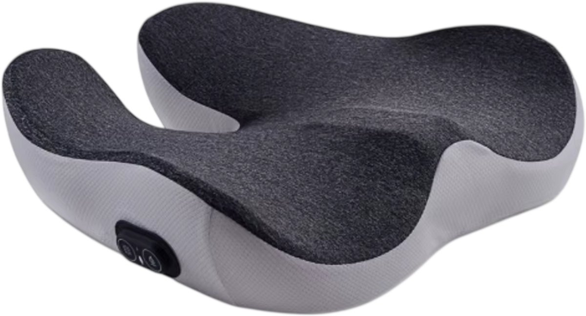 Elektrisch Massagekussen met Warmtefunctie – Trillingsmassage & Warmte Massage Pad – Massagekussen voor Rug, Heupen en Lichaam – Voor Thuis, Kantoor en Auto - Grijs