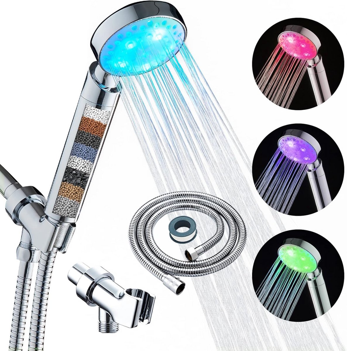 LED-handdouche met automatische kleurverandering