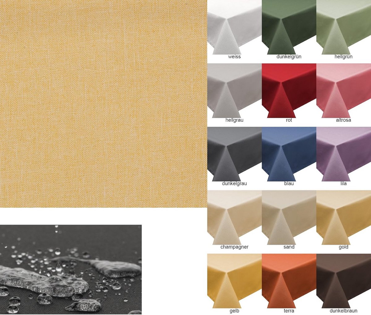 Vuilafstotend Tafelkleed Linnenlook Champagne 130x300 cm – Waterafstotend en Wasbaar