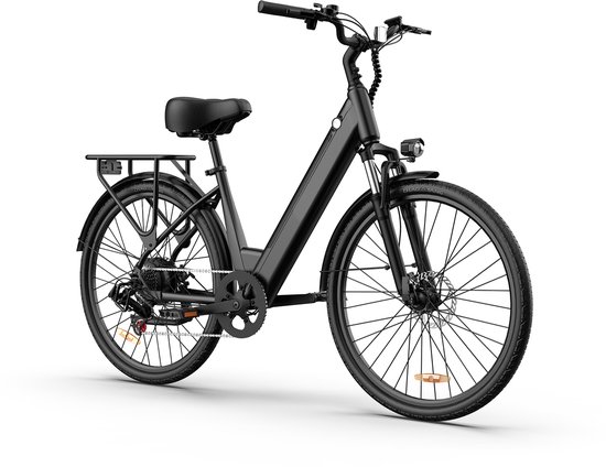 Elektrische fiets - Actieradius 100km - Verwijderbare batterij 48V10.4Ah - Motor 250W - 7 versnellingen - 26 Inch City Commuter EBike - Zwart