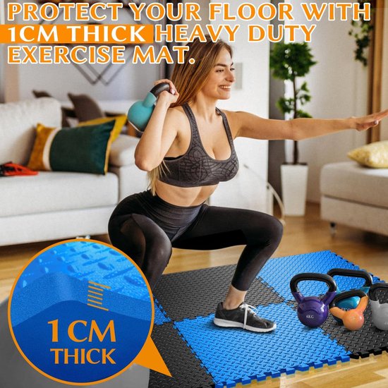 Yes4All EZR0 12SQFT Es4All In Elkaar Grijpende EVA Randen Schuimvloermatten Voor Fitnessapparatuur 24 Grijs 6 Stuks C 12 Vierkante Voet 12 Tegels Blauw 752619815