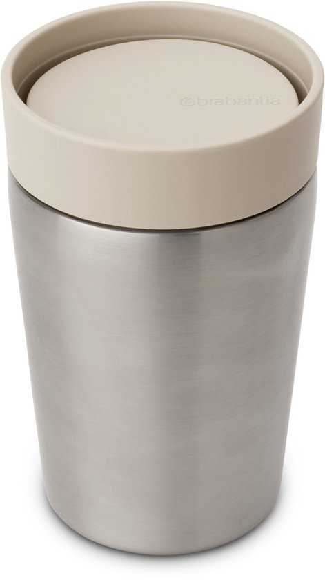 Gobelet Thermos Brabantia Make & Take - Gobelet à Café To Go - 200 ml - Soft Beige