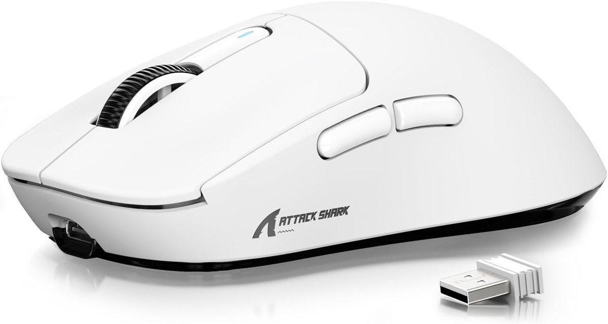 ATTACK SHARK X3 - Lichtgewicht Gaming Muis - 200u Accu - Wit thumbnail 2