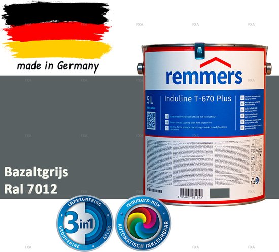 Remmers Induline T-670 PLUS Dekkende Houtbeits buiten – RAL 7012 ...