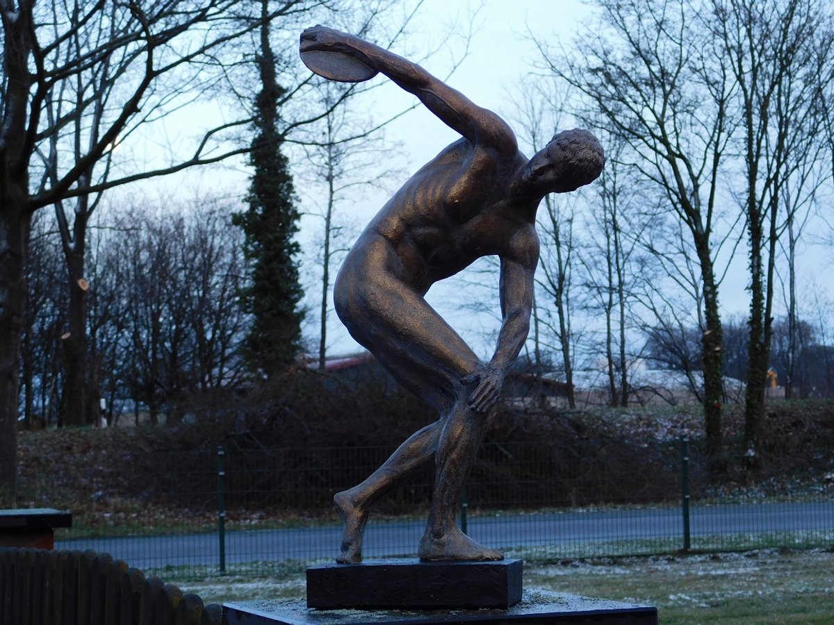 Beeld Diskobolus - 53 cm - Bronskleurig - Polystone