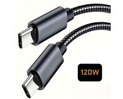 LUKARDIE® 120W Super Fast Charging USB-C naar USB-C Kabel - 6A - Snellaadkabel - Geschikt voor Samsung, Xiaomi, Huawei & iPad Pro - Laden & Dataoverdracht - Siliconen – 2 Meter –