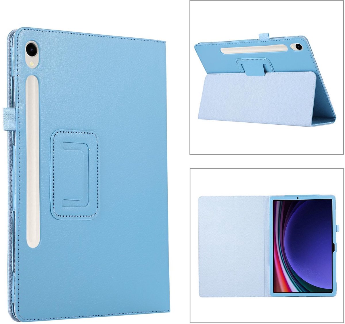 Mobigear Tablethoes geschikt voor Samsung Galaxy Tab S11 Hoes | Mobigear Classic Bookcase + Stylus Houder - Blauw