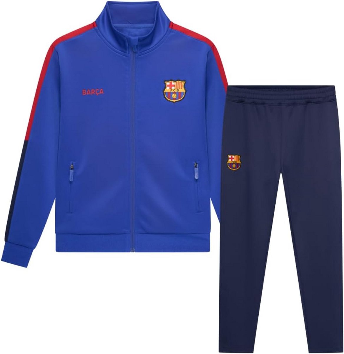 Trainingspak Blauw Kinderen, Officieel FC Barcelona Trainingspak voor Kinderen, Maat 10