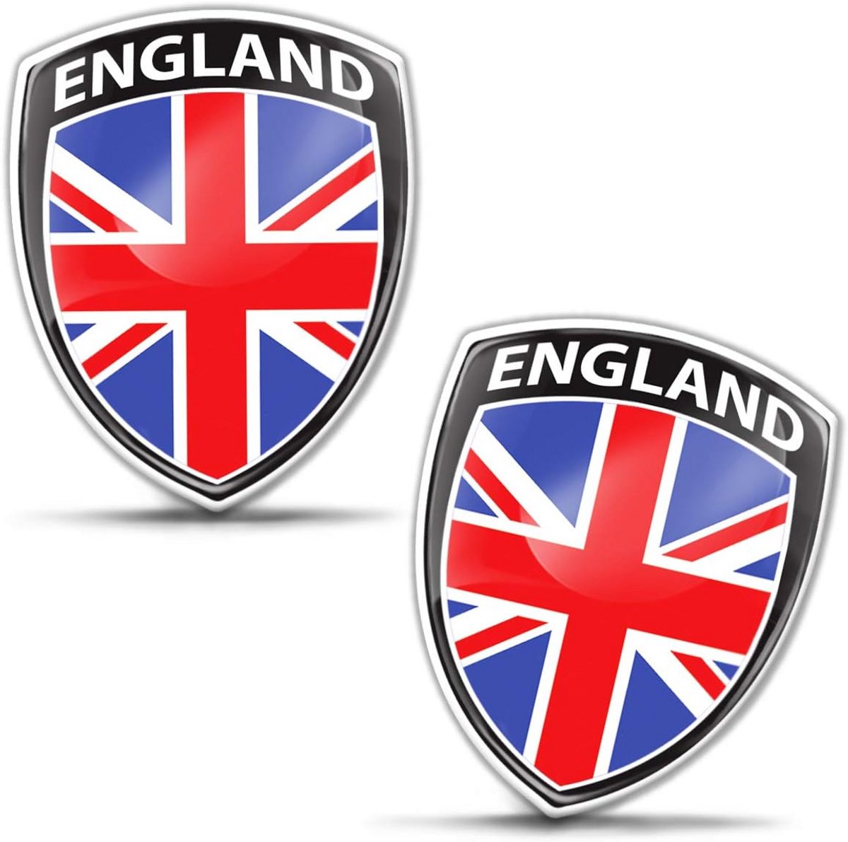 2 x 3D Gel Siliconen Badge Stickers - Union Jack Vlag voor Auto, Motor, Fiets, PC en Meer