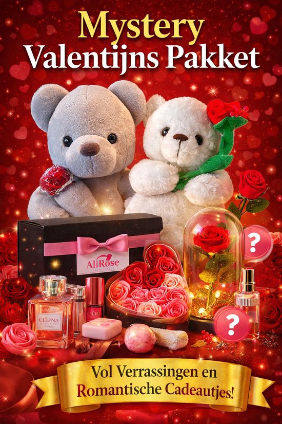 Gentle Goods Valentijns Pakket – Een Verrassing om te Koesteren - Voor Haar - Verzorging - Romantisch Cadeau met Rozen, Knuffel - Cadeautjes met Beauty