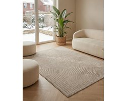 Flycarpets Skando Vloerkleed Japandi & Scandinavisch - Beige - Laagpolig Tapijt Woonkamer - 160x230 cm