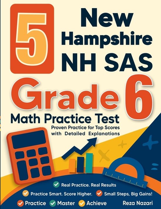 5 New Hampshire NH SAS Grade 6 Math Practice Tests - cover