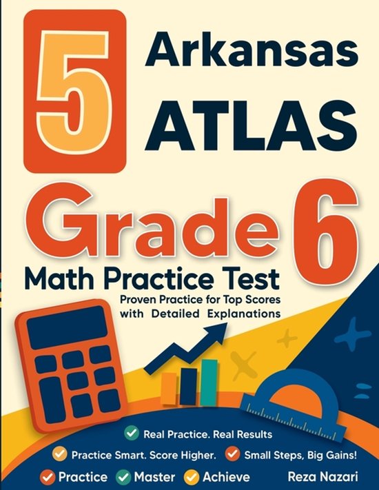 5 Arkansas ATLAS Grade 6 Math Practice Tests - cover