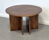 salontafel rond 60cm Japandi walnoot mangohout
