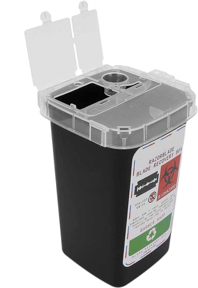Allecto - Mescontainer - Kunststof - Milieuvriendelijk - Chemicaliënbestendig - Disposal Blade Collect - Opbergen - Geschikt voor mes - Zwart - Afgedankt - Milieuvriendelijk - Veilig opbergen van mes (ZWART)