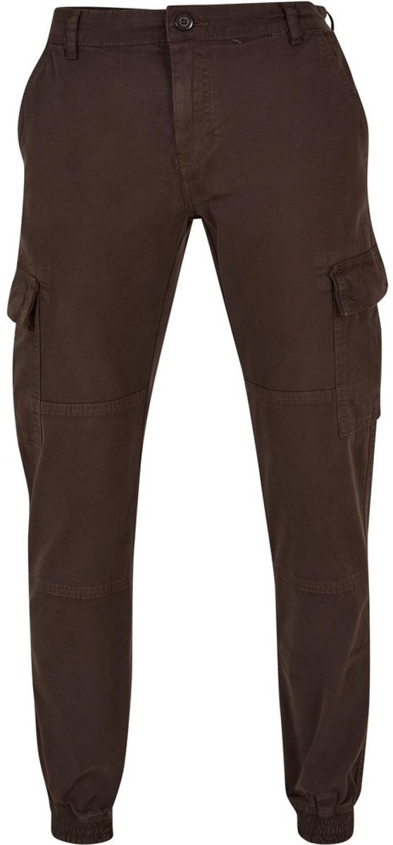 Urban Classics Washed Cargo Twill Heren joggingbroek Taille 34 inch Bruin