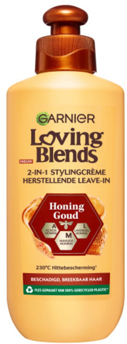 Bol.com Garnier Loving Blends Honing Goud Herstellende Haarcrème Voordeelverpakking - Beschadigd, Breekbaar Haar - 6 x 200ml aanbieding