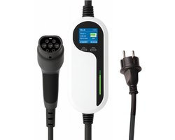 Mobiele Thuislader Type 2 Stekker - Laden via Stopcontact - 15M - 3,7kW IP67 Waterdicht - 6A/8A/10A/13A/16A - 1 Fase - TPU kabel - Uitgesteld laden functie - Timer functie - Memory Functie - 2 jaar garantie - Mobiele lader type 2 naar Schuko