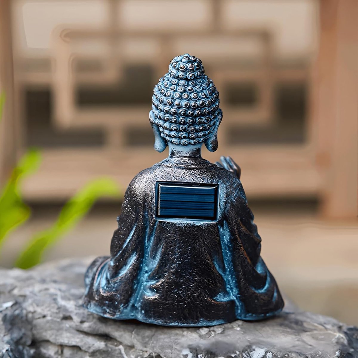 Tuinbeeld - Boeddha - Incl Verlichting - Solar - Polystone - 31 Cm