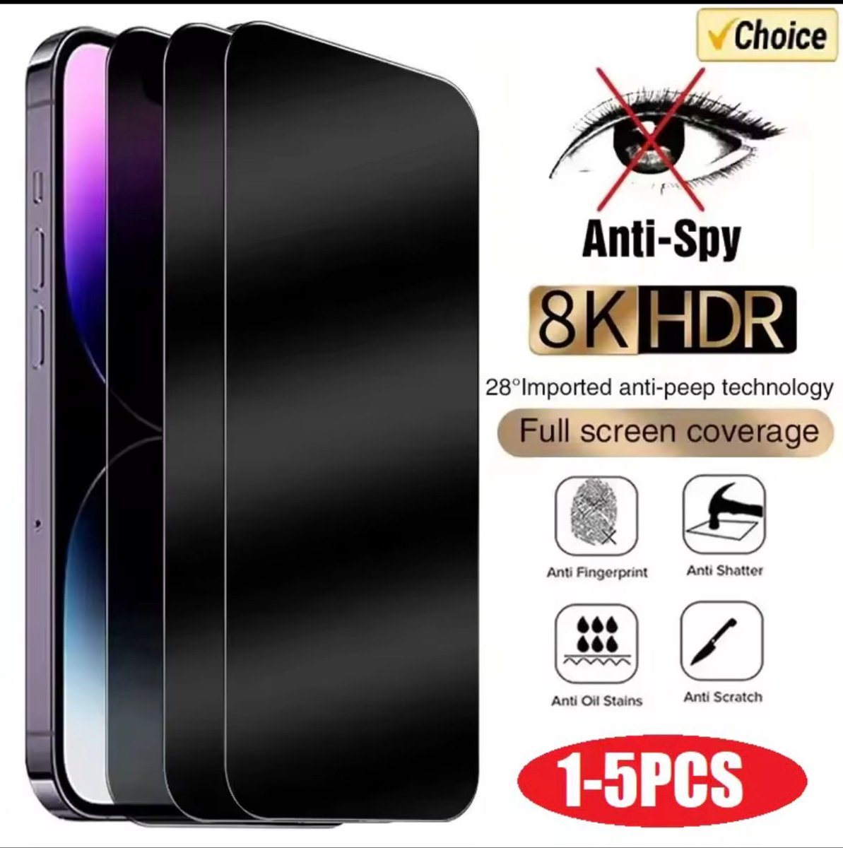 Screenprotectors-Privacy Screen protector voor iPhone 13-Gehard Glass-Anti spy